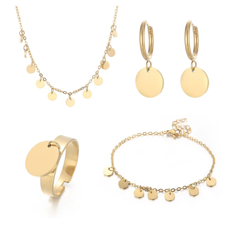 Casual Square Titanium Steel Plating Jewelry Set 1 Set 5 Casual Square Titanium Steel Plating Jewelry Set 1 Set - Image 5