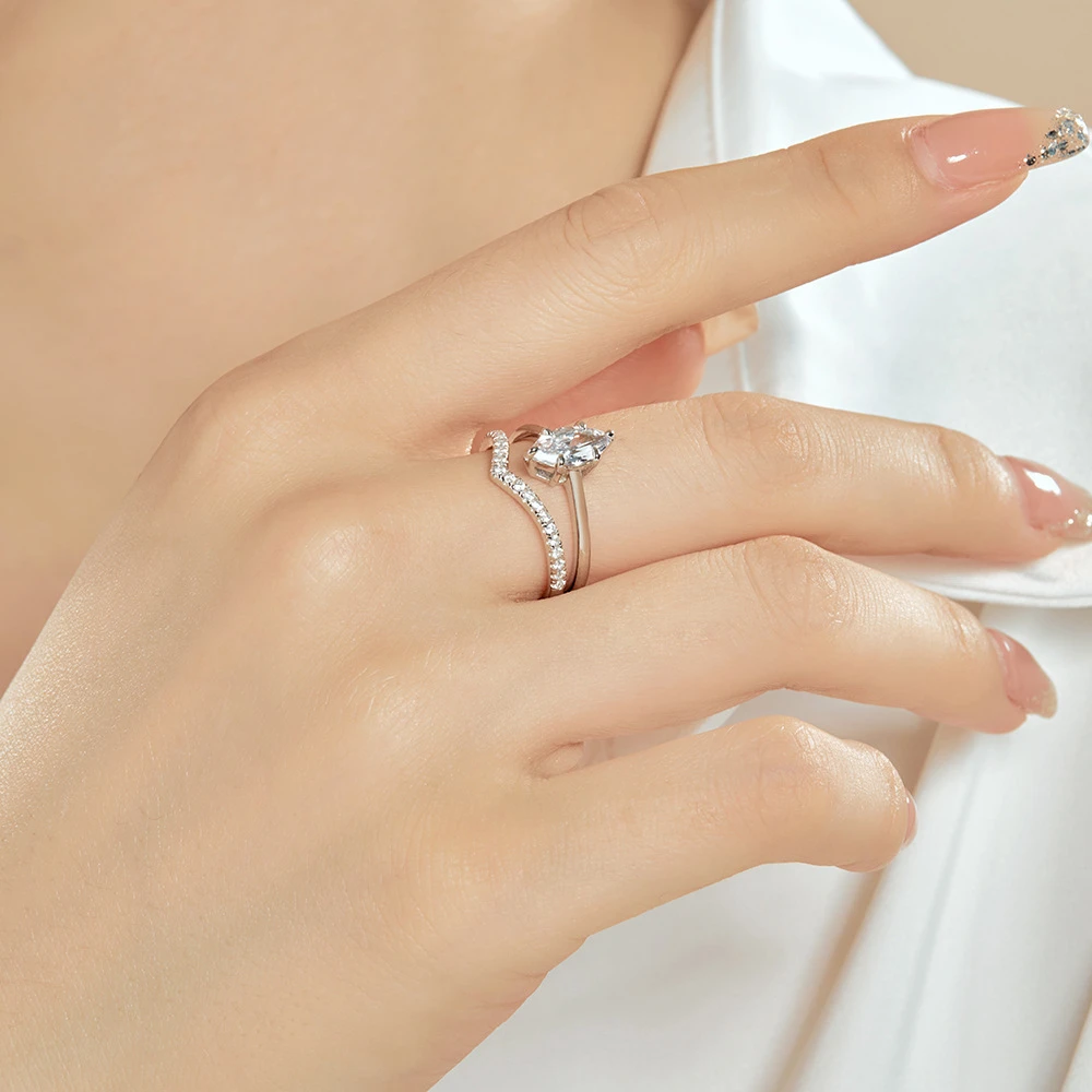 Fashion Geometric Sterling Silver Inlay Zircon Rings 5 Fashion Geometric Sterling Silver Inlay Zircon Rings - Image 5