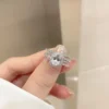 Fashion Oval Sterling Silver Inlay Zircon Rings 1 Piece