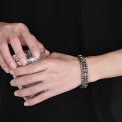 Cool Style Cross Monogram Stainless Steel Polishing Chain Bracelets 1 Piece -Deals Glis Jewel Store 1591031744767856640