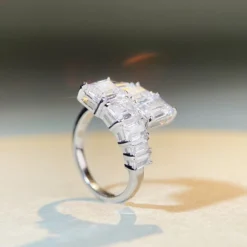 Fashion Geometric Sterling Silver Inlay Zircon Open Ring 1 Piece -Deals Glis Jewel Store 1591266207716216832 1