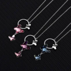 Fashion Butterfly Austrian Crystal Sterling Silver Necklace 1 Piece 7 Fashion Butterfly Austrian Crystal Sterling Silver Necklace 1 Piece -Deals Glis Jewel Store 1591266515993366528