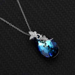 Fashion Butterfly Austrian Crystal Sterling Silver Water Drop Pendant Necklace -Deals Glis Jewel Store 1591267441730785280 1