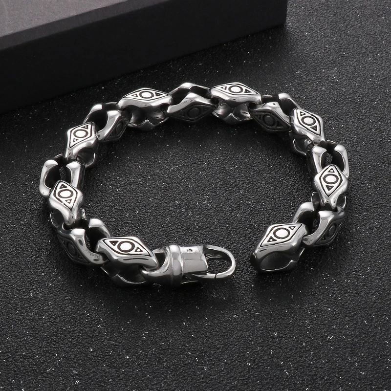 Fashion Geometric Stainless Steel Patchwork Bracelets 1 Piece 4 Fashion Geometric Stainless Steel Patchwork Bracelets 1 Piece - Image 4