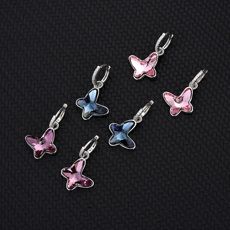 Simple Style Bow Knot Sterling Silver Plating Artificial Crystal Earrings 1 Pair 2 Simple Style Bow Knot Sterling Silver Plating Artificial Crystal Earrings 1 Pair - Image 2