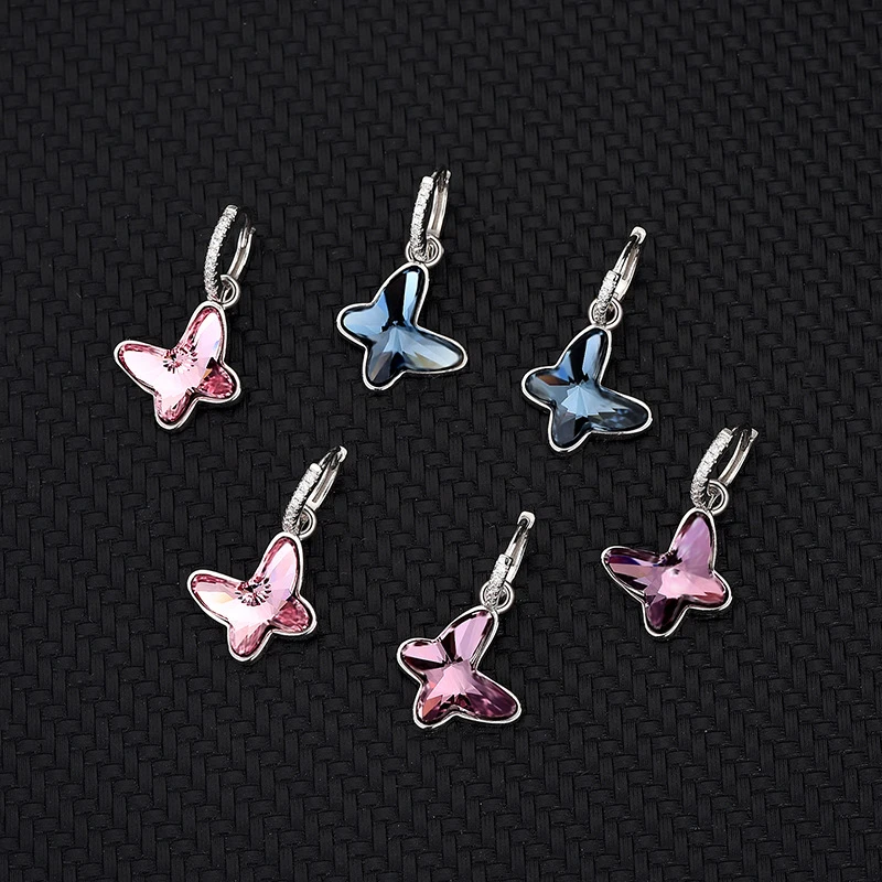 Simple Style Bow Knot Sterling Silver Plating Artificial Crystal Earrings 1 Pair 3 Simple Style Bow Knot Sterling Silver Plating Artificial Crystal Earrings 1 Pair - Image 3