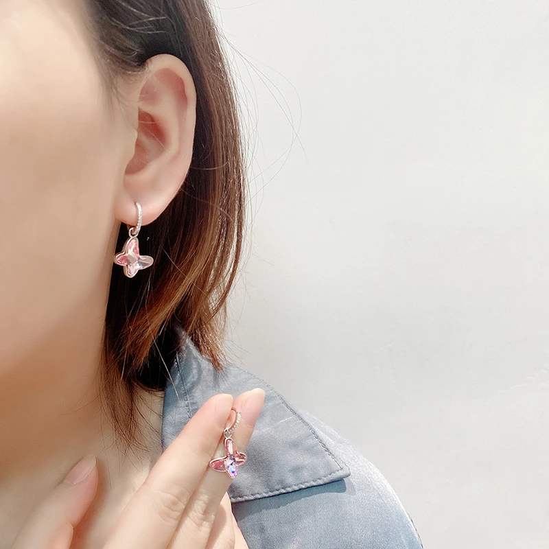 Simple Style Bow Knot Sterling Silver Plating Artificial Crystal Earrings 1 Pair 4 Simple Style Bow Knot Sterling Silver Plating Artificial Crystal Earrings 1 Pair - Image 4