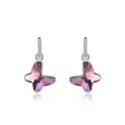 Simple Style Bow Knot Sterling Silver Plating Artificial Crystal Earrings 1 Pair