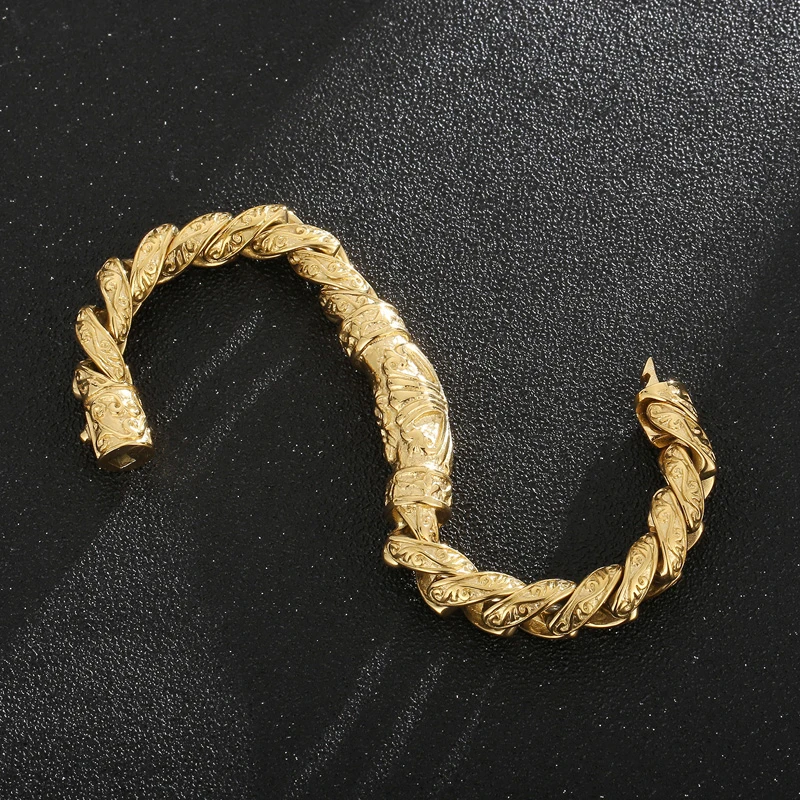 Punk Geometric Stainless Steel Plating Bracelets 1 Piece 2 Punk Geometric Stainless Steel Plating Bracelets 1 Piece - Image 2