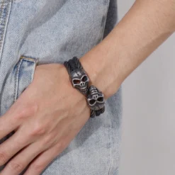 Punk Skull Stainless Steel Plating Bangle 13 Punk Skull Stainless Steel Plating Bangle -Deals Glis Jewel Store 1593886574175719424