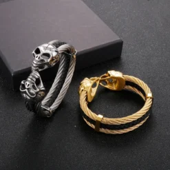 Punk Skull Stainless Steel Plating Bangle 15 Punk Skull Stainless Steel Plating Bangle -Deals Glis Jewel Store 1593886574448349184