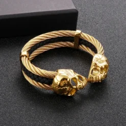 Punk Skull Stainless Steel Plating Bangle 18 Punk Skull Stainless Steel Plating Bangle -Deals Glis Jewel Store 1593886574578372608