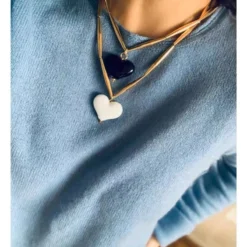 Fashion Heart Shape Glass Titanium Steel Plating Pendant Necklace 1 Piece -Deals Glis Jewel Store 1598151632946860032
