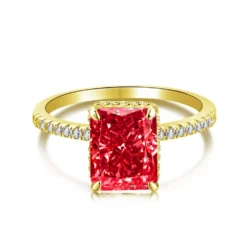 Luxurious Square Sterling Silver Plating Artificial Diamond Rings -Deals Glis Jewel Store 1598612470459666432