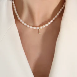 Elegant Letter Pearl Titanium Steel Plating Zircon Necklace 11 Elegant Letter Pearl Titanium Steel Plating Zircon Necklace -Deals Glis Jewel Store 1599701090599833600