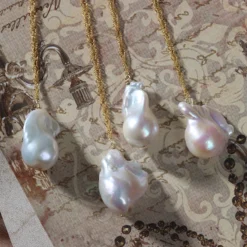 Retro Irregular Natural Freshwater Pearl Plating Pendant Necklace 1 Piece -Deals Glis Jewel Store 1602874341077422080