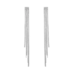 Fashion Tassel Sterling Silver Inlay Zircon Drop Earrings 1 Pair 11 Fashion Tassel Sterling Silver Inlay Zircon Drop Earrings 1 Pair -Deals Glis Jewel Store 1603686978203815936