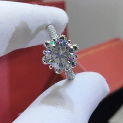 Fashion Simple Style Geometric Sterling Silver Diamond Artificial Diamond Rings -Deals Glis Jewel Store 1605387597922832384