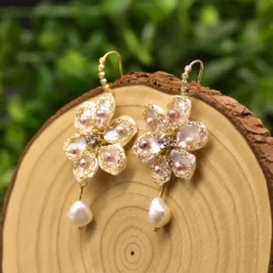Fashion Flower Turquoise Pearl Earrings 1 Pair -Deals Glis Jewel Store 1605455329733251072 1