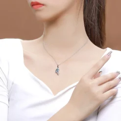 Elegant Geometric Sterling Silver Plating Zircon Pendant Necklace -Deals Glis Jewel Store 1607577209294426112