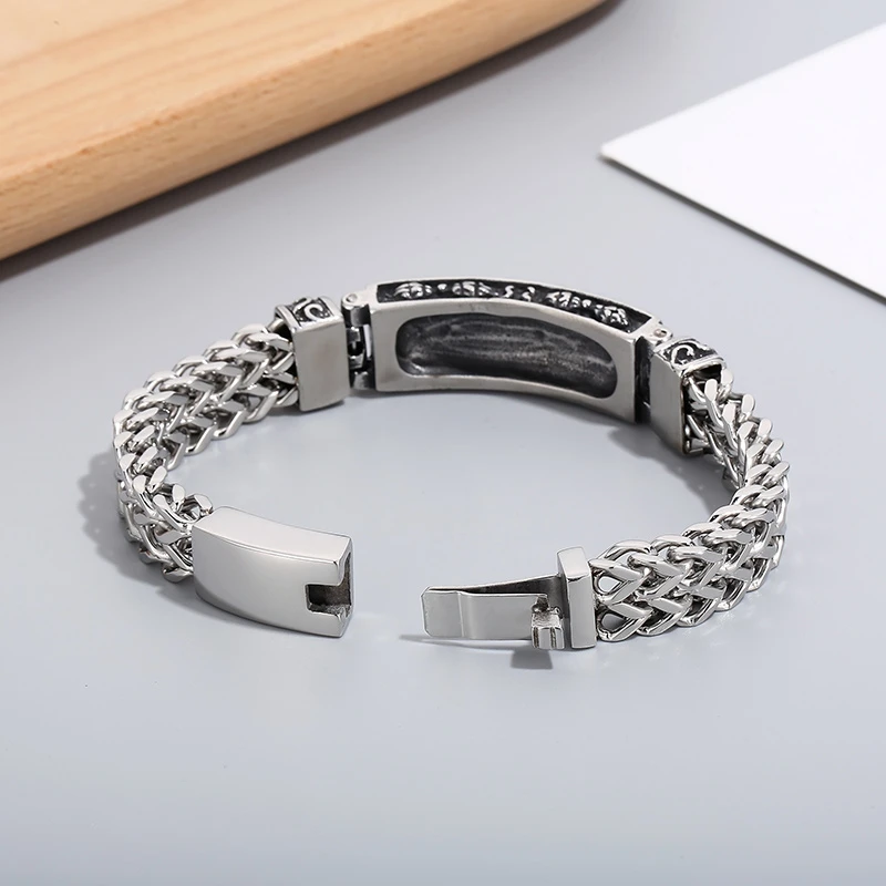 Hip-Hop Geometric Titanium Steel Stripe Bracelets 1 Piece 5 Hip-Hop Geometric Titanium Steel Stripe Bracelets 1 Piece - Image 5