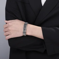 Hip-Hop Geometric Titanium Steel Stripe Bracelets 1 Piece 17 Hip-Hop Geometric Titanium Steel Stripe Bracelets 1 Piece -Deals Glis Jewel Store 1608348823183298561