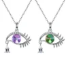 1 Piece Simple Style Eye Sterling Silver Plating Austrian Crystal Pendant Necklace