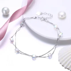 Simple Style Square Sterling Silver Plating Artificial Crystal Bracelets 9 Simple Style Square Sterling Silver Plating Artificial Crystal Bracelets -Deals Glis Jewel Store 1608401375585243136