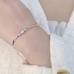 Simple Style Geometric Sterling Silver Polishing Bangle 1 Piece -Deals Glis Jewel Store 1610116000215339008
