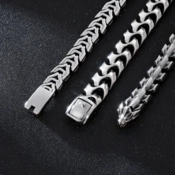 Hip-Hop Geometric Titanium Steel Plating Bracelets 1 Piece 10 Hip-Hop Geometric Titanium Steel Plating Bracelets 1 Piece -Deals Glis Jewel Store 1610902030279380992