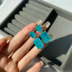 Luxurious Rectangle Sterling Silver Plating Zircon Drop Earrings 1 Pair -Deals Glis Jewel Store 1612330721987399680 1