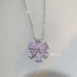 Glam Flower Sterling Silver Inlay Zircon Pendant Necklace -Deals Glis Jewel Store 1613793755356336128