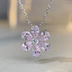 Glam Flower Sterling Silver Inlay Zircon Pendant Necklace -Deals Glis Jewel Store 1613793756887257088 1