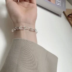 Simple Style Solid Color Silver Plating Hollow Out Bracelets 1 Piece -Deals Glis Jewel Store 1620677247956553728