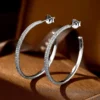 Fashion Solid Color Sterling Silver Hoop Earrings 1 Pair