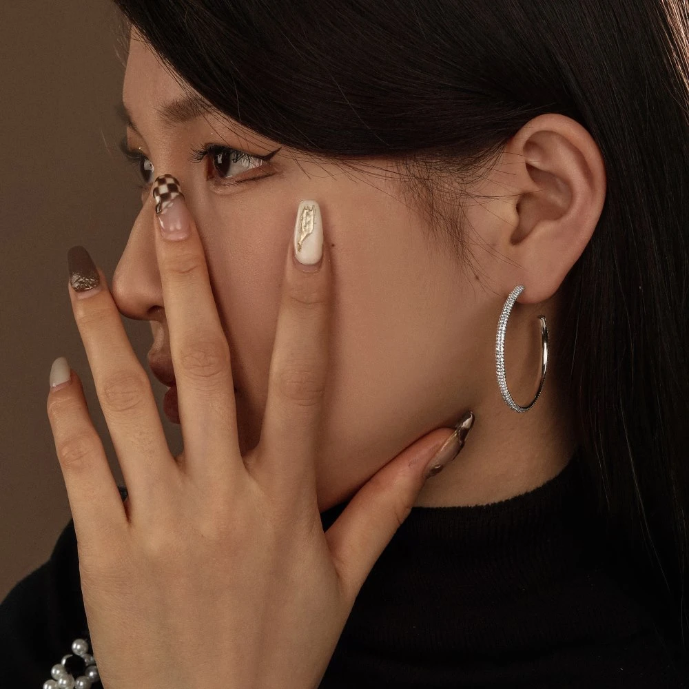 Fashion Solid Color Sterling Silver Hoop Earrings 1 Pair 3 Fashion Solid Color Sterling Silver Hoop Earrings 1 Pair - Image 3