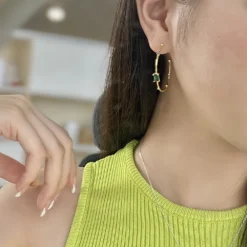 Fashion Geometric Sterling Silver Inlay Zircon Hoop Earrings 1 Pair 10 Fashion Geometric Sterling Silver Inlay Zircon Hoop Earrings 1 Pair -Deals Glis Jewel Store 1620718216747814912