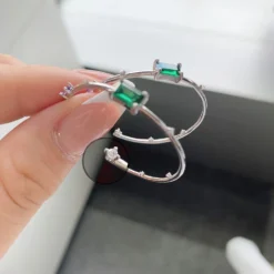 Fashion Geometric Sterling Silver Inlay Zircon Hoop Earrings 1 Pair 8 Fashion Geometric Sterling Silver Inlay Zircon Hoop Earrings 1 Pair -Deals Glis Jewel Store 1620718240068145152