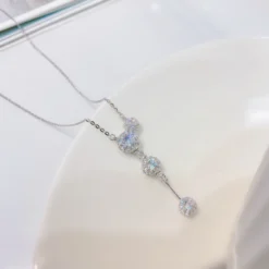 Fashion Classic Style Geometric Sterling Silver Plating Zircon Necklace 1 Piece