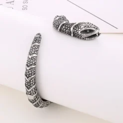 Hip-Hop Snake Stainless Steel Plating Bangle 1 Piece -Deals Glis Jewel Store 1622799096182083584