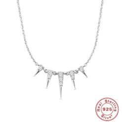 Fashion Geometric Sterling Silver Plating Zircon Necklace 1 Piece -Deals Glis Jewel Store 1623525530517245952