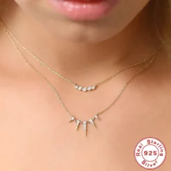 Fashion Geometric Sterling Silver Plating Zircon Necklace 1 Piece -Deals Glis Jewel Store 1623525532090109952