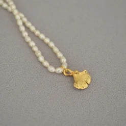 Retro Leaf Devil'S Eye Heart Shape Freshwater Pearl Brass Beaded Necklace -Deals Glis Jewel Store 1623584632492658688