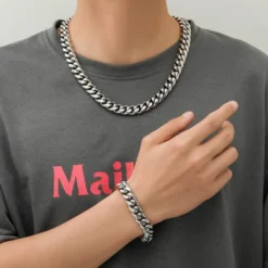 1 Piece Hip-Hop Solid Color Stainless Steel Bracelets Necklace 10 1 Piece Hip-Hop Solid Color Stainless Steel Bracelets Necklace -Deals Glis Jewel Store 1625699566865223680