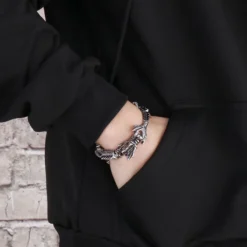 1 Piece Hip-Hop Dragon Titanium Steel Bangle 11 1 Piece Hip-Hop Dragon Titanium Steel Bangle -Deals Glis Jewel Store 1626431919656931328