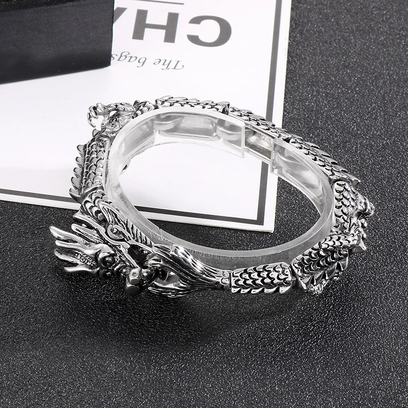 1 Piece Hip-Hop Dragon Titanium Steel Bangle 2 1 Piece Hip-Hop Dragon Titanium Steel Bangle - Image 2