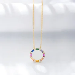 1 Piece Fashion Circle Sterling Silver Inlay Zircon Necklace -Deals Glis Jewel Store 1626475082262122496