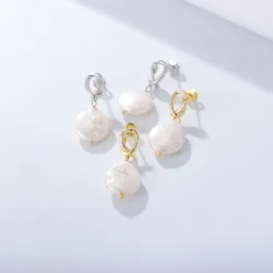 1 Pair Elegant Geometric Sterling Silver Plating Pearl Drop Earrings 9 1 Pair Elegant Geometric Sterling Silver Plating Pearl Drop Earrings -Deals Glis Jewel Store 1626479797884555264