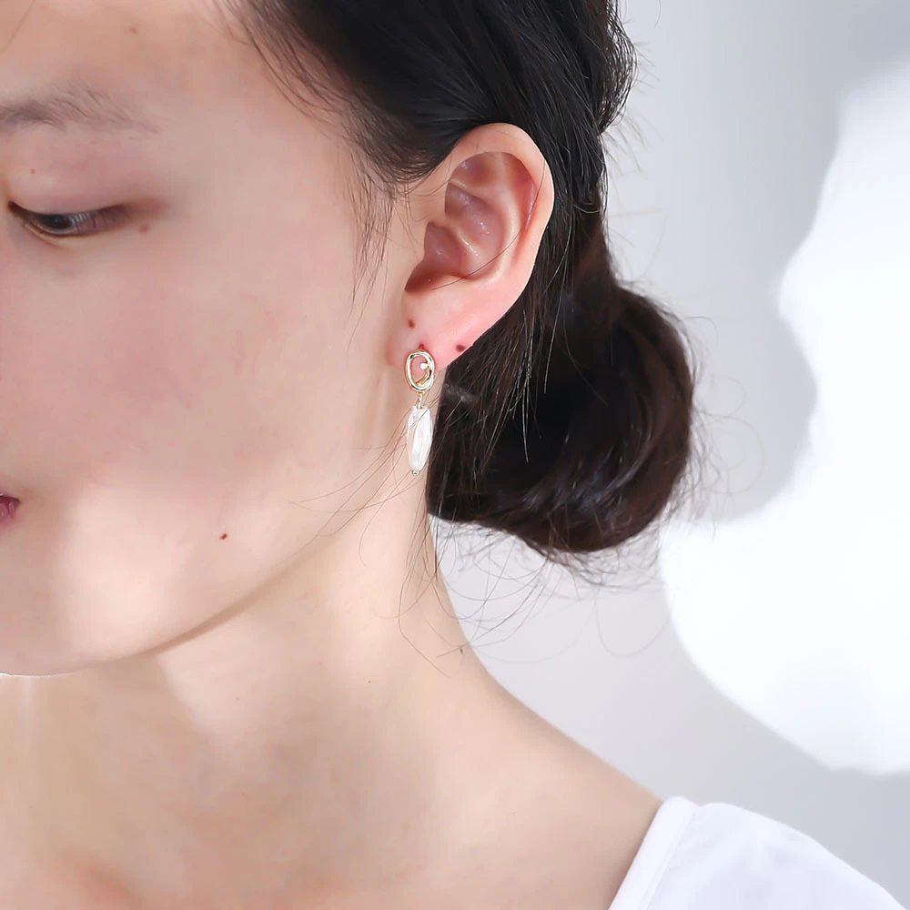 1 Pair Elegant Geometric Sterling Silver Plating Pearl Drop Earrings 3 1 Pair Elegant Geometric Sterling Silver Plating Pearl Drop Earrings - Image 3