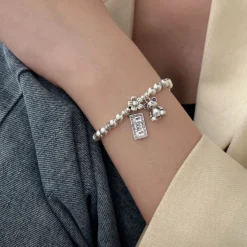 1 Piece Cute Animal Bear Sterling Silver Bracelets